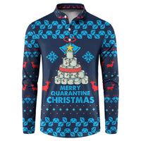 Merry Quarantine Christmas Button Sweatshirt Xmas Holiday Patterns - Wonder Print Shop