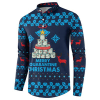 Merry Quarantine Christmas Button Sweatshirt Xmas Holiday Patterns - Wonder Print Shop