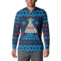 Merry Quarantine Christmas Button Sweatshirt Xmas Holiday Patterns - Wonder Print Shop