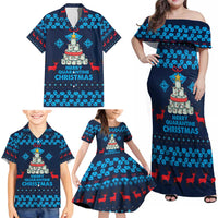 Merry Quarantine Christmas Family Matching Off Shoulder Maxi Dress and Hawaiian Shirt Xmas Holiday Patterns - Wonder Print Shop