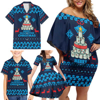 Merry Quarantine Christmas Family Matching Off Shoulder Short Dress and Hawaiian Shirt Xmas Holiday Patterns - Wonder Print Shop