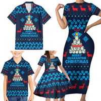 Merry Quarantine Christmas Family Matching Short Sleeve Bodycon Dress and Hawaiian Shirt Xmas Holiday Patterns - Wonder Print Shop