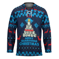 Merry Quarantine Christmas Hockey Jersey Xmas Holiday Patterns - Wonder Print Shop