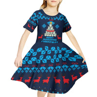 Merry Quarantine Christmas Kid Short Sleeve Dress Xmas Holiday Patterns - Wonder Print Shop