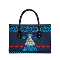 Merry Quarantine Christmas Leather Bag Xmas Holiday Patterns - Wonder Print Shop