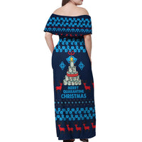 Merry Quarantine Christmas Off Shoulder Maxi Dress Xmas Holiday Patterns - Wonder Print Shop