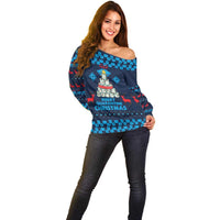 Merry Quarantine Christmas Off Shoulder Sweater Xmas Holiday Patterns - Wonder Print Shop