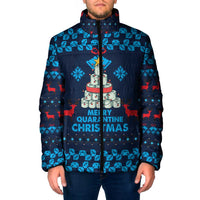 Merry Quarantine Christmas Padded Jacket Xmas Holiday Patterns - Wonder Print Shop