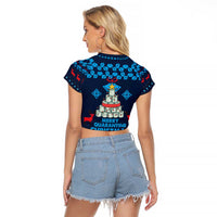 Merry Quarantine Christmas Raglan Cropped T Shirt Xmas Holiday Patterns - Wonder Print Shop
