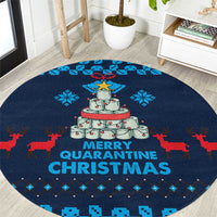 Merry Quarantine Christmas Round Carpet Xmas Holiday Patterns - Wonder Print Shop