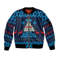 Merry Quarantine Christmas Sleeve Zip Bomber Jacket Xmas Holiday Patterns - Wonder Print Shop