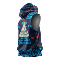 Merry Quarantine Christmas Sleeveless Hoodie Xmas Holiday Patterns - Wonder Print Shop