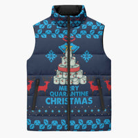 Merry Quarantine Christmas Sleeveless Puffer Jacket Xmas Holiday Patterns - Wonder Print Shop