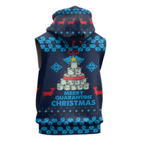 Merry Quarantine Christmas Sleeveless Zip Hoodie Xmas Holiday Patterns - Wonder Print Shop
