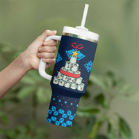 Merry Quarantine Christmas Tumbler With Handle Xmas Holiday Patterns - Wonder Print Shop