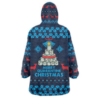 Merry Quarantine Christmas Wearable Blanket Hoodie Xmas Holiday Patterns - Wonder Print Shop
