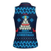 Merry Quarantine Christmas Women Sleeveless Polo Shirt Xmas Holiday Patterns - Wonder Print Shop