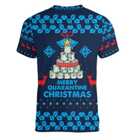 Merry Quarantine Christmas Women V-Neck T-Shirt Xmas Holiday Patterns - Wonder Print Shop
