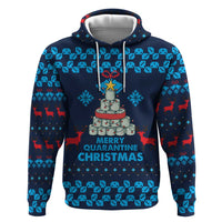 Merry Quarantine Christmas Zip Hoodie Xmas Holiday Patterns - Wonder Print Shop