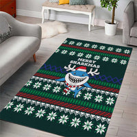 Merry Sharkmas Christmas Area Rug Xmas Holiday Patterns - Wonder Print Shop