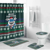 Merry Sharkmas Christmas Bathroom Set Xmas Holiday Patterns - Wonder Print Shop