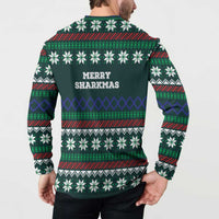 Merry Sharkmas Christmas Button Sweatshirt Xmas Holiday Patterns - Wonder Print Shop