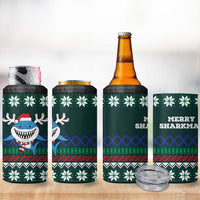 Merry Sharkmas Christmas 4 in 1 Can Cooler Tumbler Xmas Holiday Patterns - Wonder Print Shop