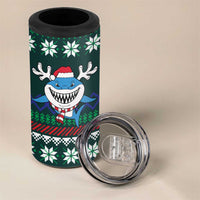 Merry Sharkmas Christmas 4 in 1 Can Cooler Tumbler Xmas Holiday Patterns - Wonder Print Shop
