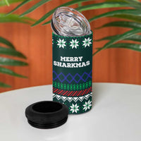 Merry Sharkmas Christmas 4 in 1 Can Cooler Tumbler Xmas Holiday Patterns - Wonder Print Shop
