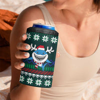 Merry Sharkmas Christmas 4 in 1 Can Cooler Tumbler Xmas Holiday Patterns - Wonder Print Shop