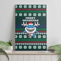 Merry Sharkmas Christmas Canvas Wall Art Xmas Holiday Patterns - Wonder Print Shop
