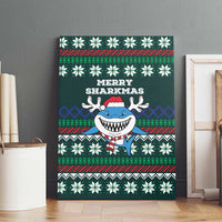 Merry Sharkmas Christmas Canvas Wall Art Xmas Holiday Patterns - Wonder Print Shop