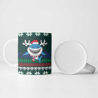 Merry Sharkmas Christmas Ceramic Mug Xmas Holiday Patterns - Wonder Print Shop