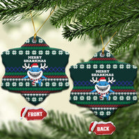 Merry Sharkmas Christmas Ceramic Ornament Xmas Holiday Patterns - Wonder Print Shop