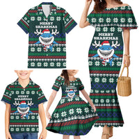 Merry Sharkmas Christmas Family Matching Mermaid Dress and Hawaiian Shirt Xmas Holiday Patterns - Wonder Print Shop