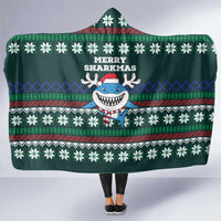 Merry Sharkmas Christmas Hooded Blanket Xmas Holiday Patterns - Wonder Print Shop