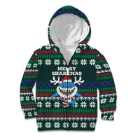 Merry Sharkmas Christmas Kid Hoodie Xmas Holiday Patterns - Wonder Print Shop