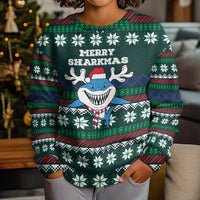 Merry Sharkmas Christmas Kid Ugly Christmas Sweater Xmas Holiday Patterns - Wonder Print Shop