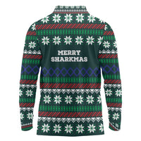 Merry Sharkmas Christmas Long Sleeve Polo Shirt Xmas Holiday Patterns - Wonder Print Shop