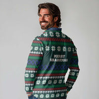 Merry Sharkmas Christmas Long Sleeve Polo Shirt Xmas Holiday Patterns - Wonder Print Shop