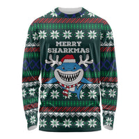 Merry Sharkmas Christmas Long Sleeve Shirt Xmas Holiday Patterns - Wonder Print Shop
