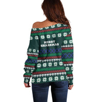 Merry Sharkmas Christmas Off Shoulder Sweater Xmas Holiday Patterns - Wonder Print Shop
