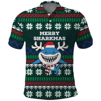Merry Sharkmas Christmas Polo Shirt Xmas Holiday Patterns - Wonder Print Shop