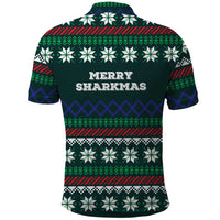 Merry Sharkmas Christmas Polo Shirt Xmas Holiday Patterns - Wonder Print Shop