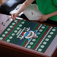 Merry Sharkmas Christmas Puzzle Xmas Holiday Patterns - Wonder Print Shop