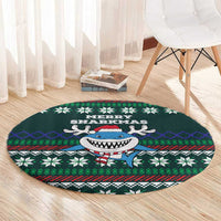 Merry Sharkmas Christmas Round Carpet Xmas Holiday Patterns - Wonder Print Shop