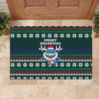 Merry Sharkmas Christmas Rubber Doormat Xmas Holiday Patterns - Wonder Print Shop