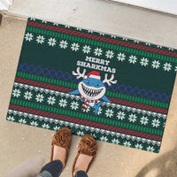 Merry Sharkmas Christmas Rubber Doormat Xmas Holiday Patterns - Wonder Print Shop