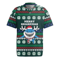 Merry Sharkmas Christmas Rugby Jersey Xmas Holiday Patterns - Wonder Print Shop