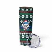 Merry Sharkmas Christmas Skinny Tumbler Xmas Holiday Patterns - Wonder Print Shop